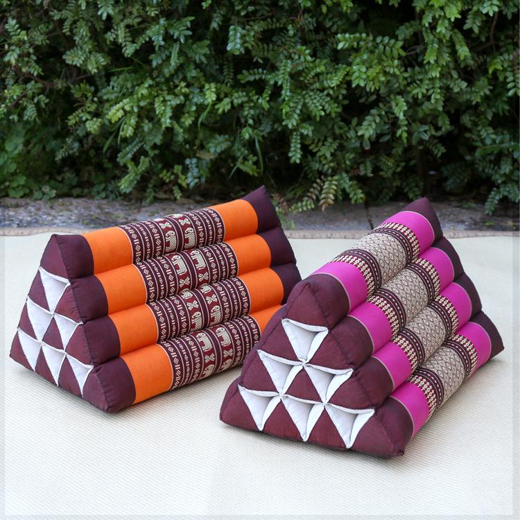 Thailand Triangle Tatami Cushion: Kapok Lumbar Pillow & Sofa Back Support.
