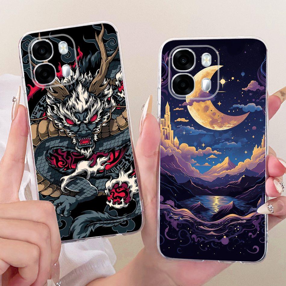 For OPPO A6s CPH2789 Cool Dragon Tiger Pattern Phone Case For Oppo A6S 5G Soft Silicone TPU Cases