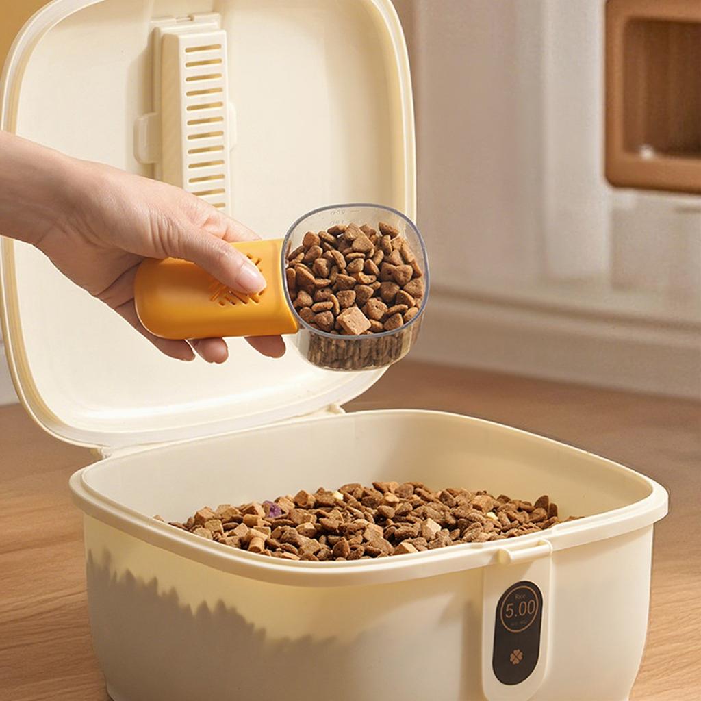 Pet Measuring Spoon, Multifunctional Rice Scoop With Clear Cup, Pet Cat Food Measuring Spoon With Scale