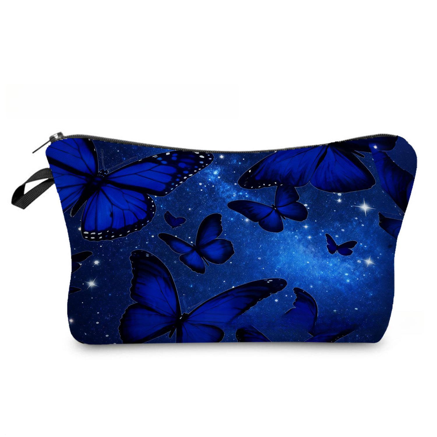 Women Butterfly Print Cosmetic Bag Toiletries Organize Travel Storage Case 6883 KTB