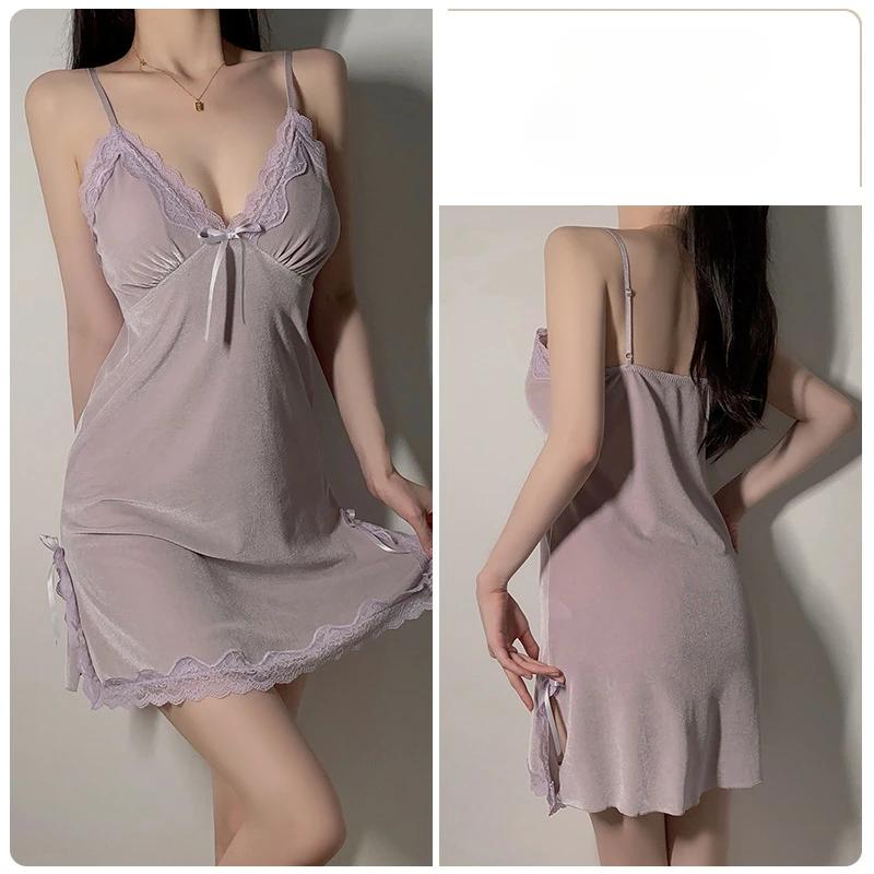 Sling Women's Pajamas Set Autumn and Winter Warm Pajamas Set Women's Pajamas Simple Underwear