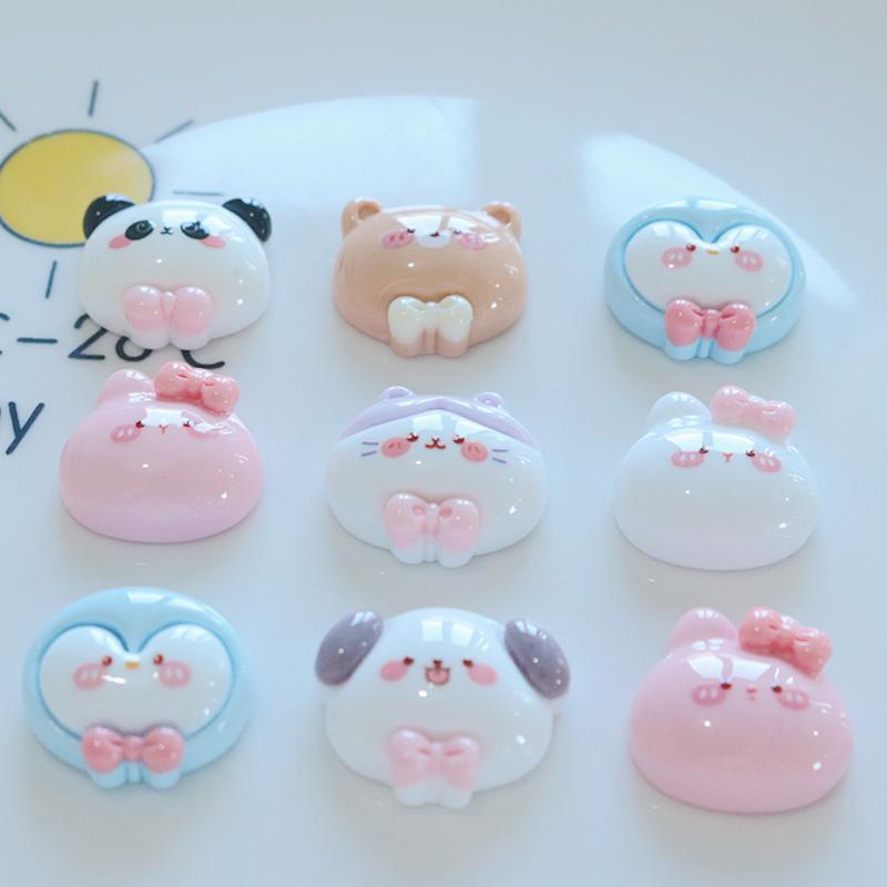 10 Pcs New Cute Bright Surface Cartoon Little Bear Rabbit Penguin Resin Scrapbook Diy Jewelry Wedding Hairpin Accessories A75