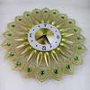 Crystal Leaves Wall Clock None-Ticking Silents Battery Operated Clocks Decorative Wall Clocks for Living Room Decors