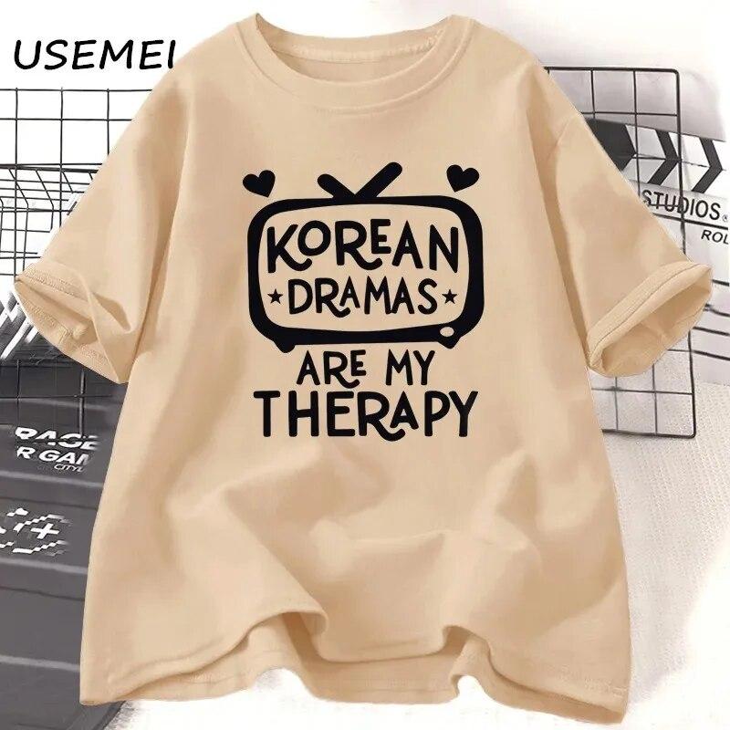 K-Drama T Shirt Women Korea Drama T-Shirt 100% Cotton Short Sleeve Oversized Tshirt Women Streetwear Casual Womens Clothing Tees Unisex