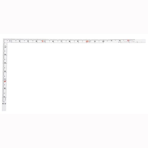Shinwa Sokutei Curved Ruler, Same Thickness, White, 50cm/1 Shaku 5 Sun, Dual Graduations, Masterpiece, 11109