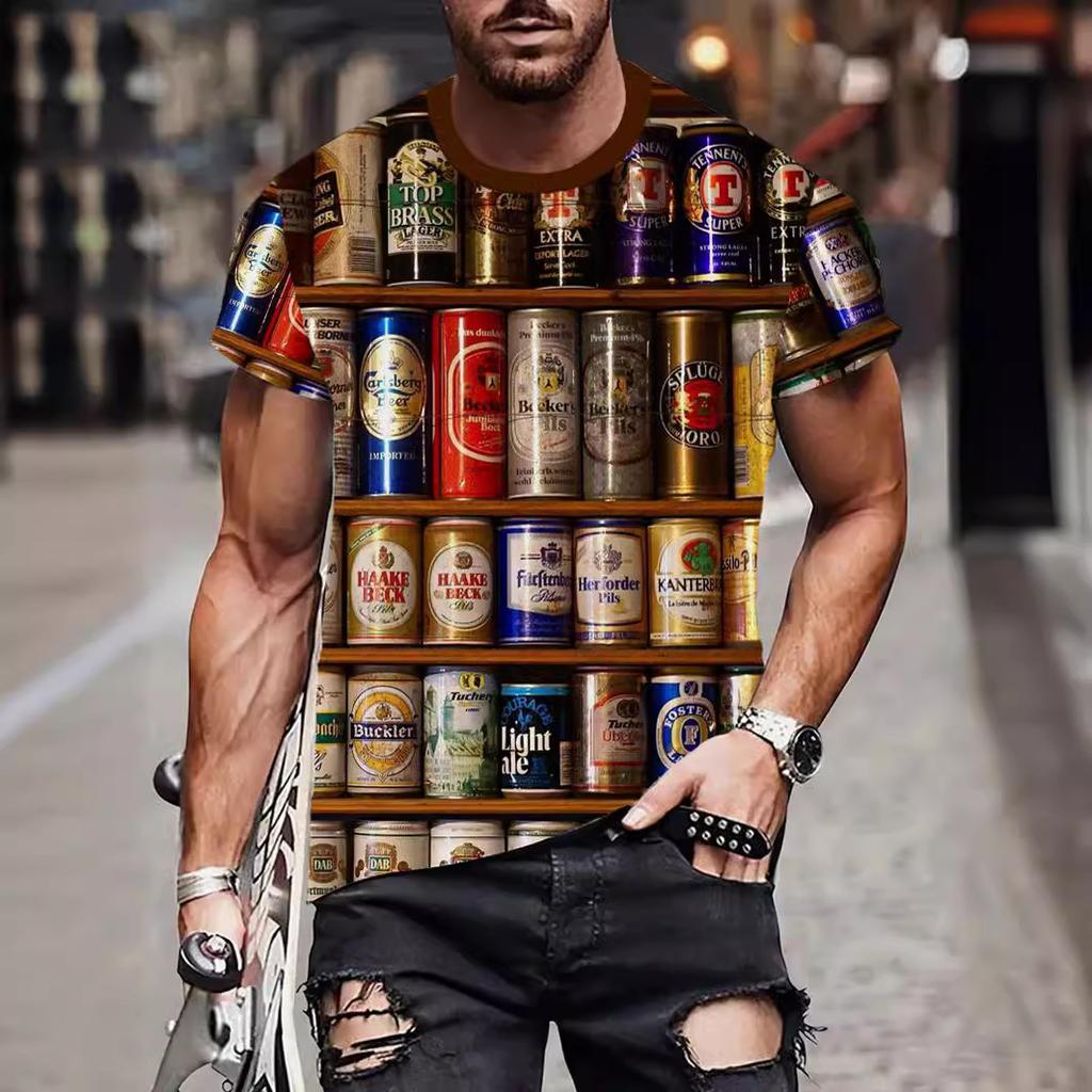 Summer Funny Casual Style For Men 3D Printed Men's T Shirts Fashion O-Neck Short Sleeve Sportswear Streetwear Oversized Tops