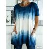 Camiseta de manga corta estampada de verano con bolsillos