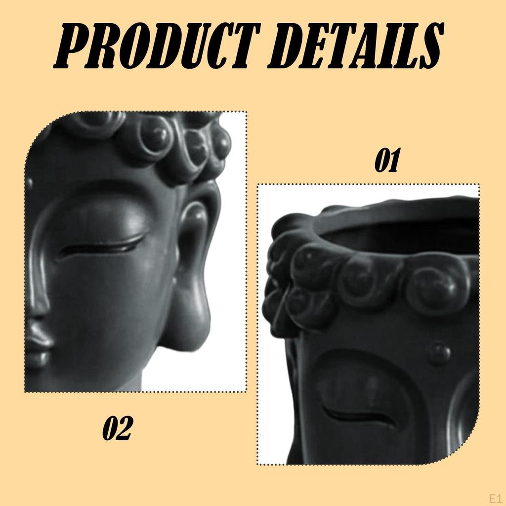 Buddha Flower Pot, Planter, Vinyl Decoration, Figurine, Multifunctional Gift Ornament, Suitable for