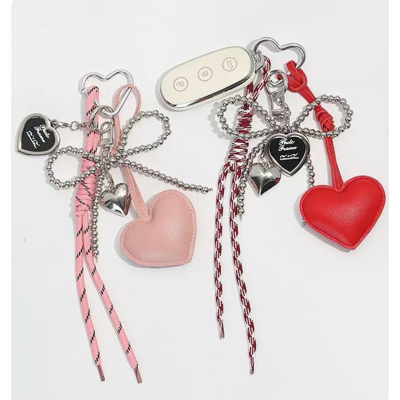Heart Shape Faux Leather Mini Backpack Hanging Handbag Pendant Bag Pendant Bags Accessories