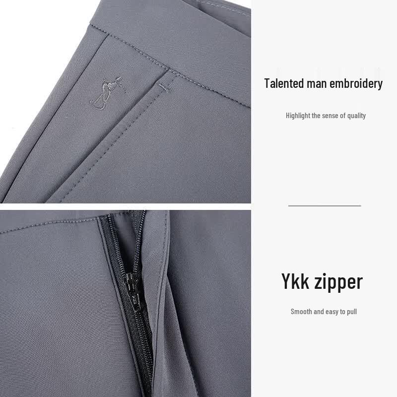 Men's Fleece-Lined Business Casual Straight-Leg Trousers