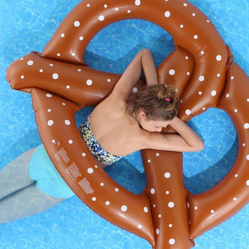 Thickened 140cm Inflatable Swim Ring Float For Adults In Coffee Color