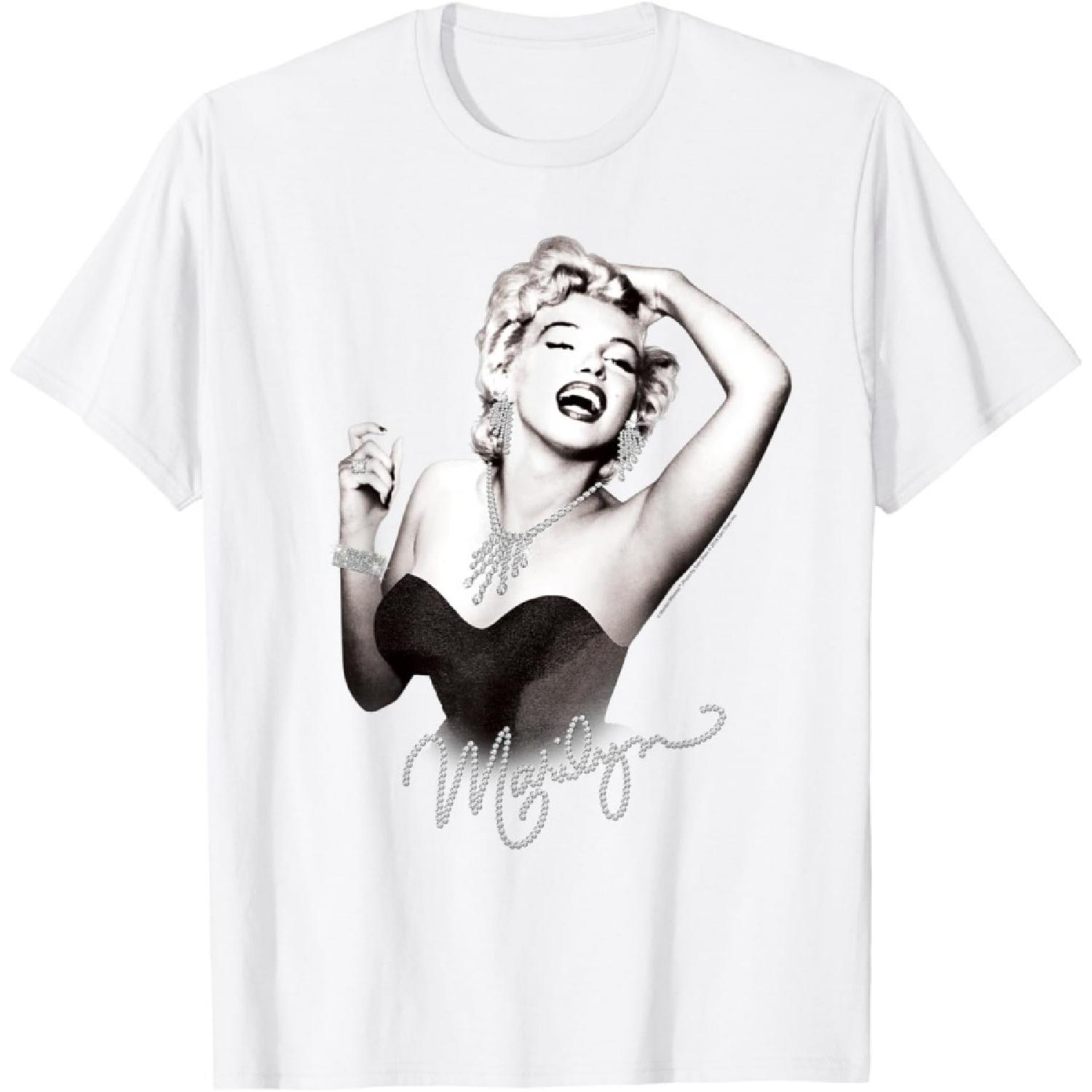 Marilyn Monroe black and white glam T-Shirt XXXXXL белый