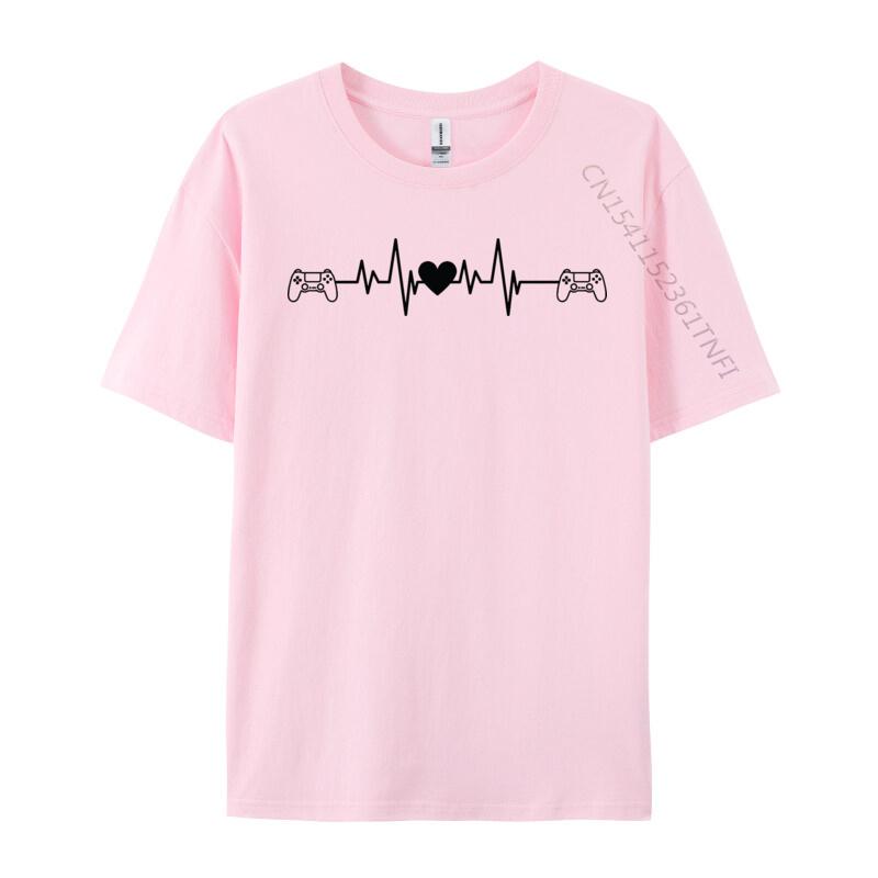 Premium Cotton Gamer Heartbeat T Shirt Casual Game Gamer T Shirt New Fashion Crew Neck Tops Tees Cool