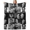 Henry Cavill Collage Black And White Throw Blanket Soft Bedroom Blanket For Night Sleeping