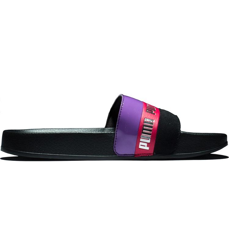 (WMNS) PUMA Damen Sandale Leadcat Remix Slide Black/Purple Women's 370694-01