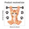 Fitness Kitten Toilet Seat Sticker Bathroom Decor Playful Removable Self-Adhesive Decal