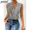 Women's Fashion Casual  Sleeveless V Neck Blouses & Shirts
