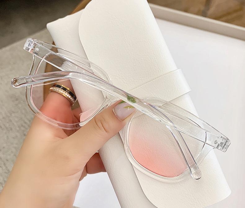 

Women Blush Gradient Anti Blue Light Glasses Fashion Round Decorative Sunglasses New Korean Cute Girls Shades Eyewear