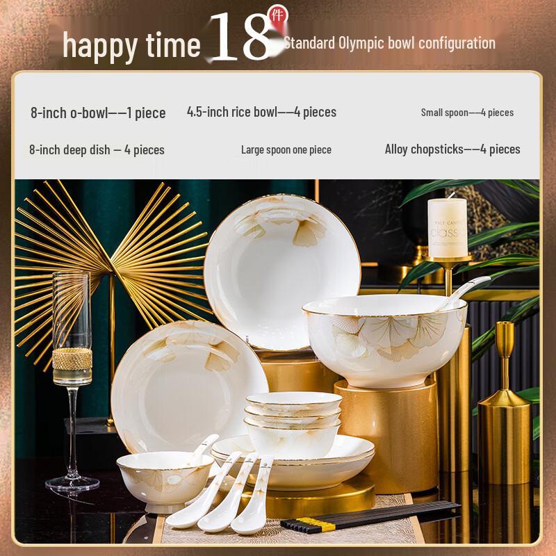 

European Hand-painted Bone China Dinnerware Set