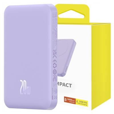 Μαγνητικός Μίνι Powerbank Baseus 5000mAh 20W (Μωβ)