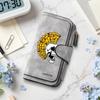 Skull Pizza Pattern Long Wallet Fashion Casual Portable Multi Card Slot Daily Purse