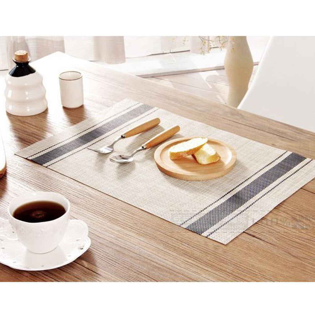 PVC Table Mat Dining Pad Place Mats Coaster Non-slippery Anti-Skid Washable Rectangle Multipurpose Bowl Cushion