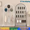 Iron Mesh Floor-Standing Display Rack with Jewelry Hooks