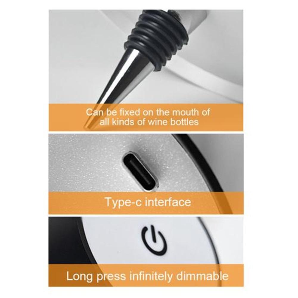 Lampada per bottiglia di vino Luce wireless USB ricaricabile Dimmerabile Controllo touch Soft
