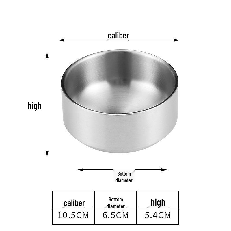 304 Doppelschichtige Edelstahl-Reisschale mit Deckel für Suppen & Kimchi - Koreanische Kinderküchenschale