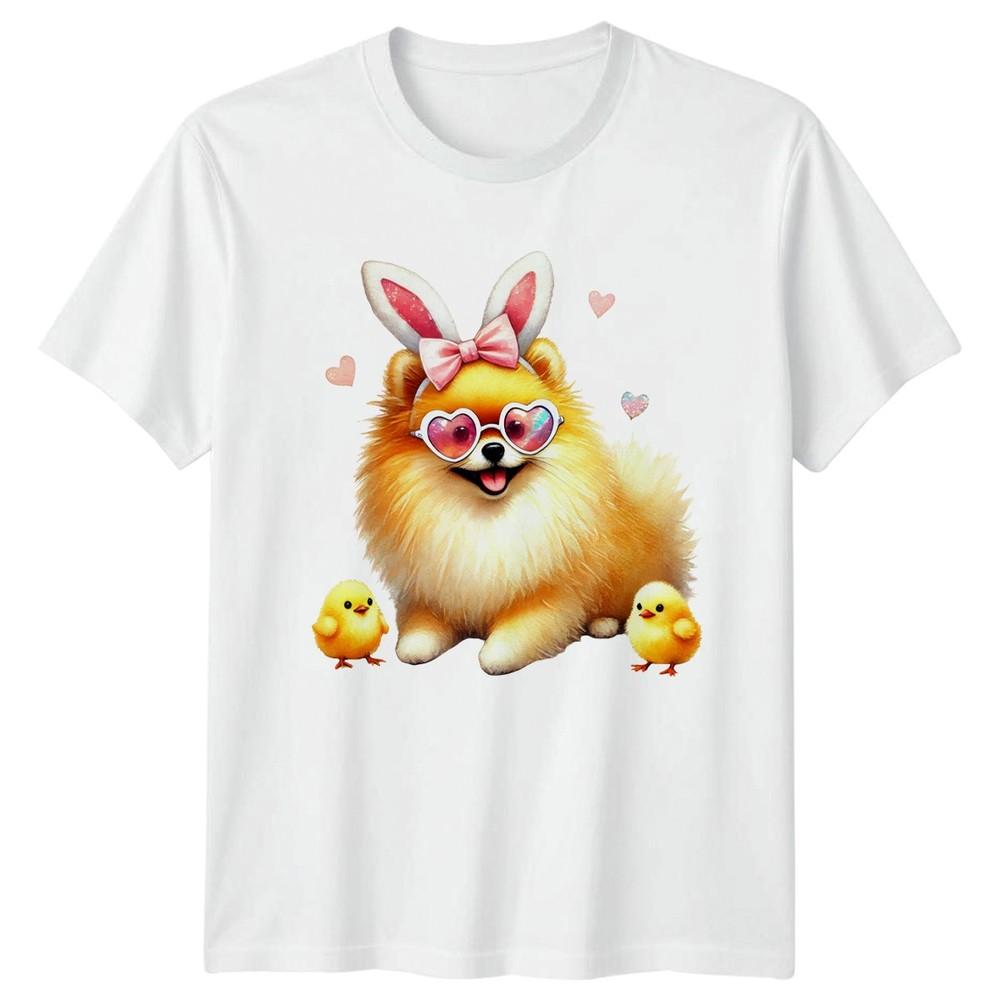 Pomeranian Dog Wearing Bunny Ears Unisexs TShirt Pomeranian Dog S