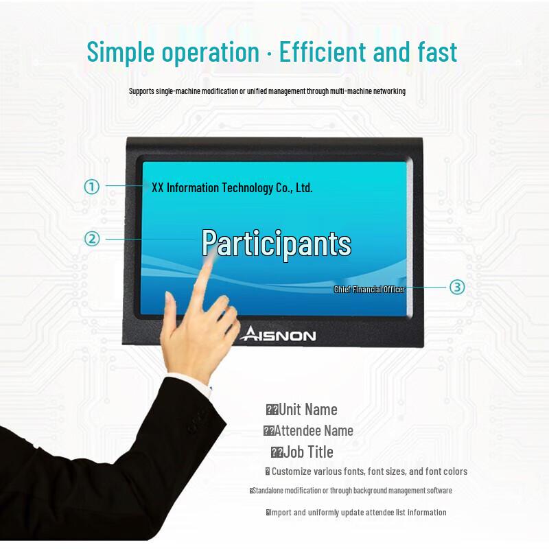 Yisitong 7-inch Dual-Screen Paperless Conference Electronic Desk Sign (CN version)