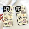 Cartoon burger mirror is suitable for Apple 17ProMax black frame mobile phone case 15 all-inclusive 13/12 niche 14 large holes