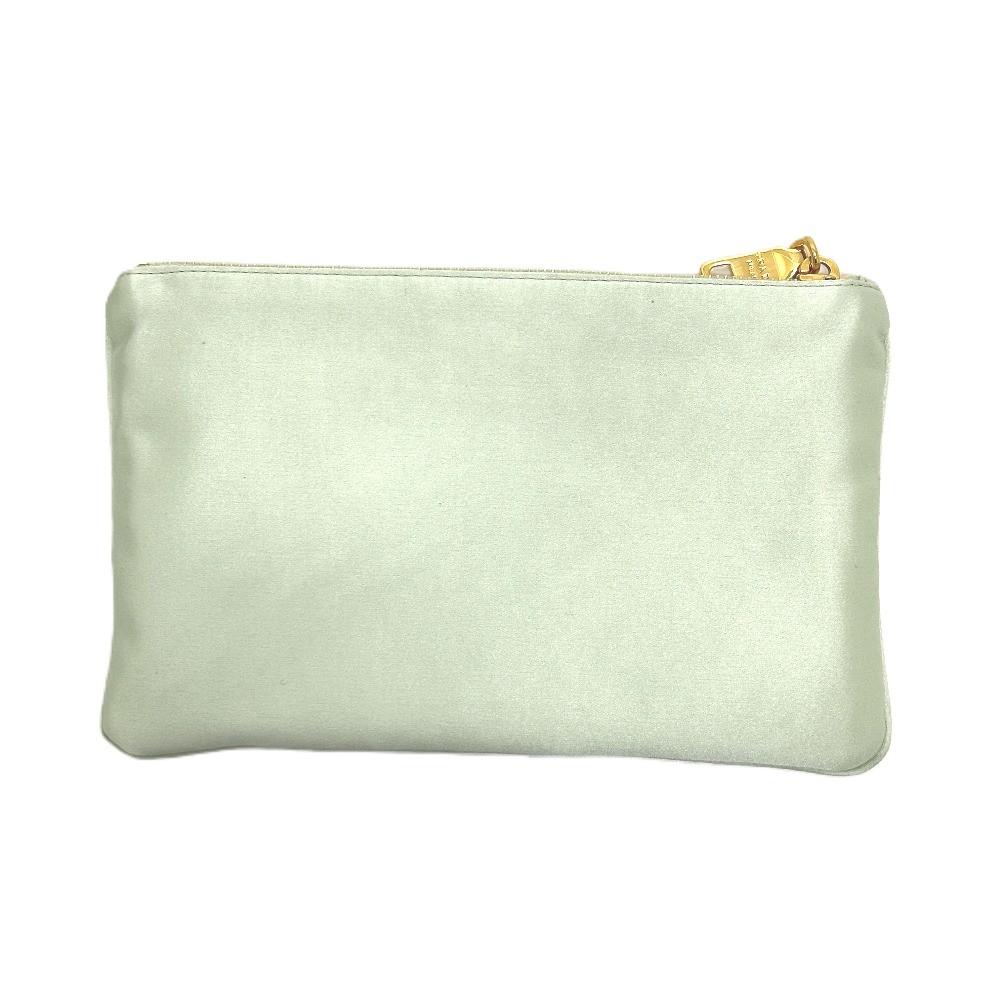 PRADA 1M1214 Logo ribbon Clutch Bag Makeup Pouch Multi-Pouch Cosmetics Pouch