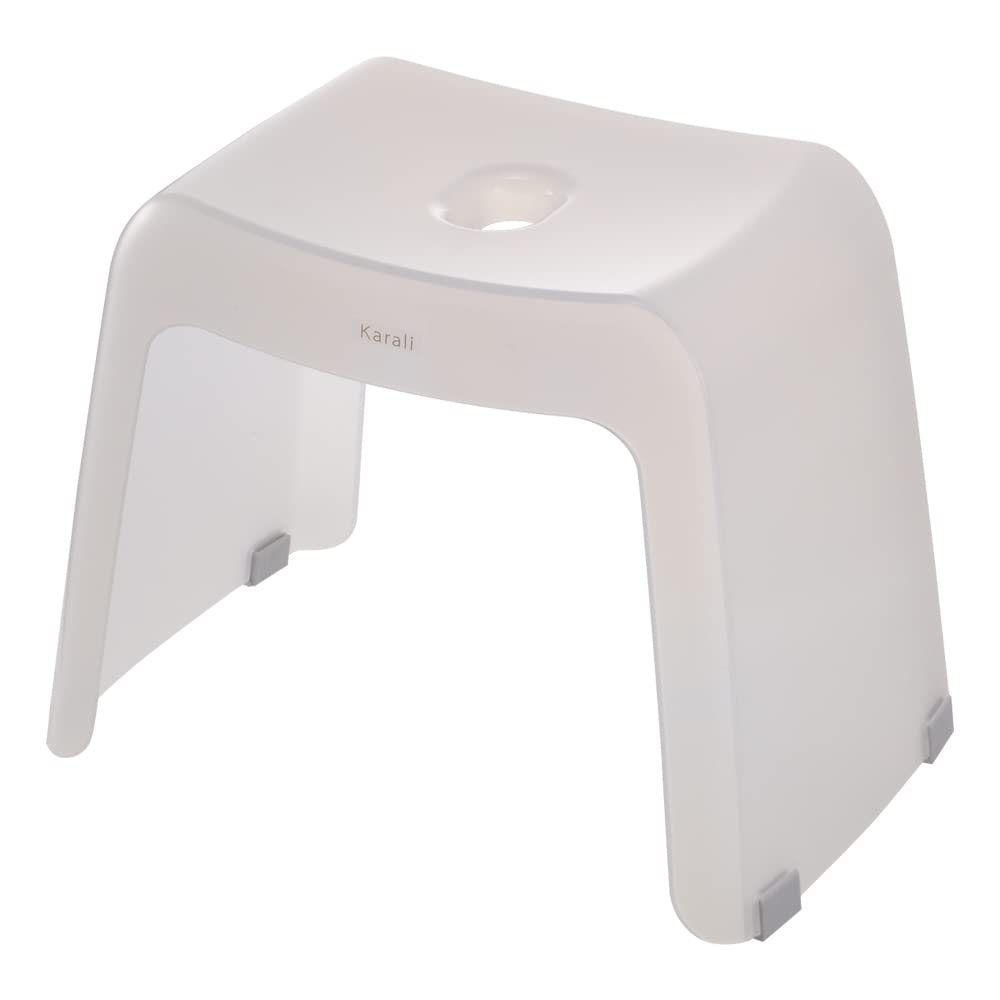 

Richell Karari Bath Stool, 30H, 30cm Tall, Transparent, White, 1 Unit, Stylish and Cute, Made in Japan, 110147