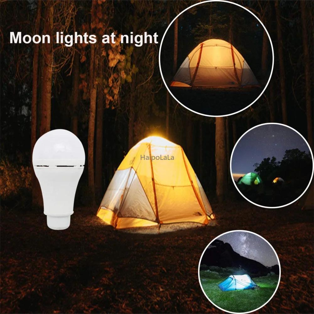 Solar Light with Panel USB Charged Hanging Emergency Sunlight Powered Lamp Outdoor Indoor House Solar Bulb Light Solar Panels