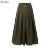 ZANZEA Women Elegant Casual Solid Color Loose Long Skirts