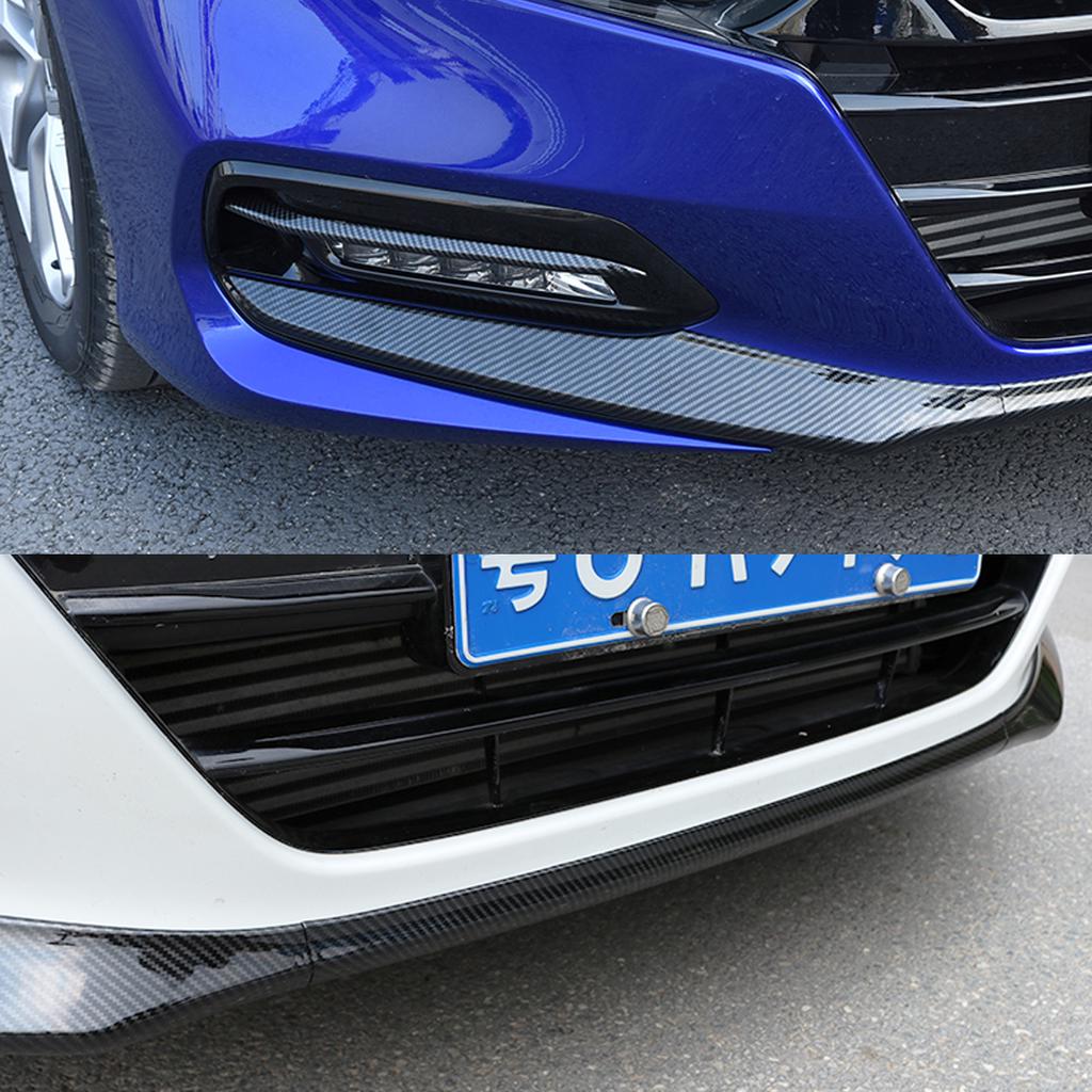 Carbon Fiber Front Bumper Lip Protector Cover Trim 3pcs for Honda Accord 2018-19