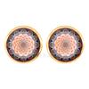Enamel Mandala Lotus Earrings Henna Yoga Jewelry Stud Earrings For Women Charm Art Picture OM Symbol Buddhism Zen Glass Jewelry