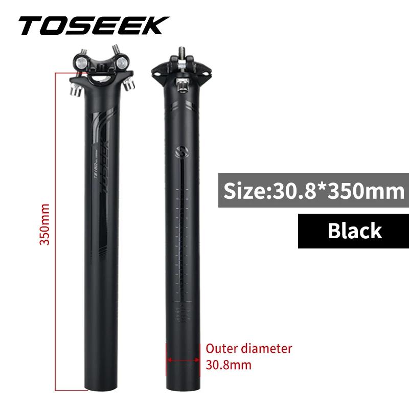 

TOSEEK Carbon Seatpost 27.2/30.8/31.6mm Matte Black MTB/Road Bike Seat Post Offset 0mm Bicycle Seat Post Length 400mm Bike Parts black-30.8-350mm
