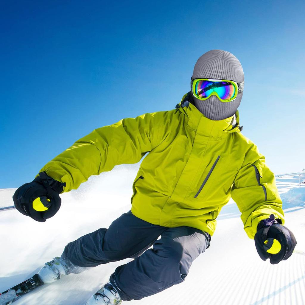 1-Hole Ski Mask Knitted Face Cover Adult Winter Balaclava Full Face Mask For Winter Outdoor Sports