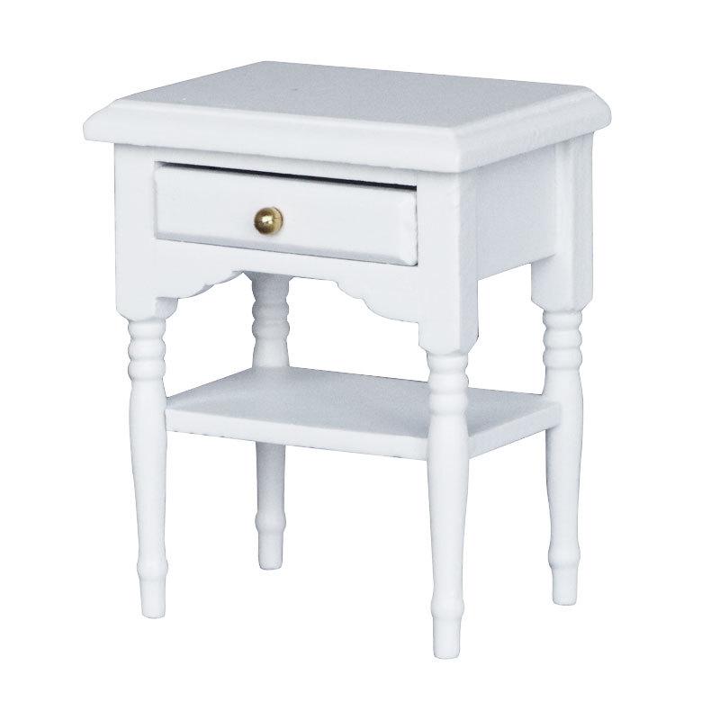 

1:12 Miniature Dollhouse Bedroom White Bedside Table Model белый