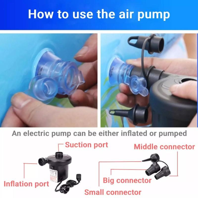 Non-Toxic 220V Electric Inflatable Pump Quick Air Filling Compressor With 3 Nozzles For Car Camping Life Buoy Boat Cushion Home Use