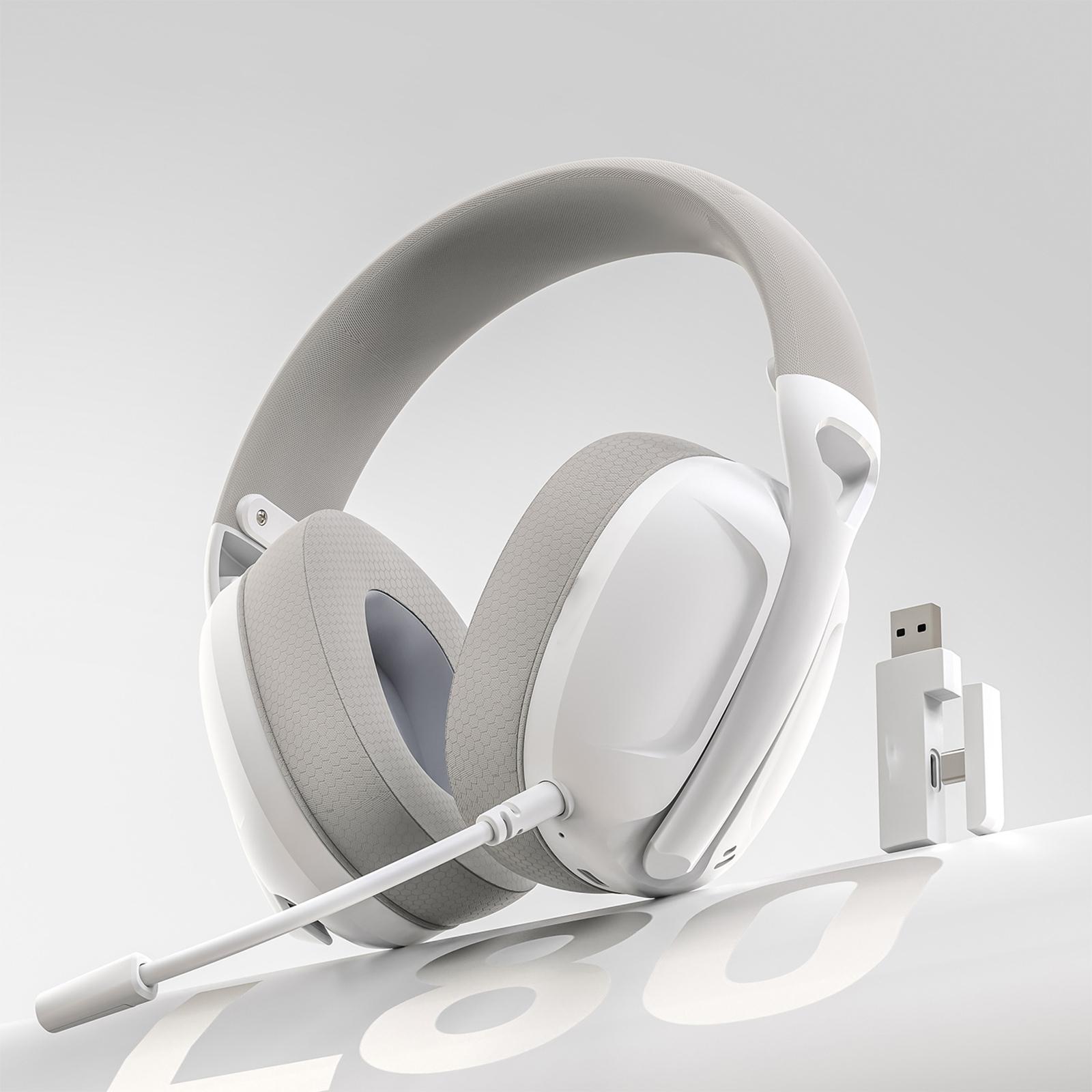 

Беспроводная Bluetooth-гарнитура, игровая гарнитура, трехрежимная, проводная, легкая, 2.4G белый