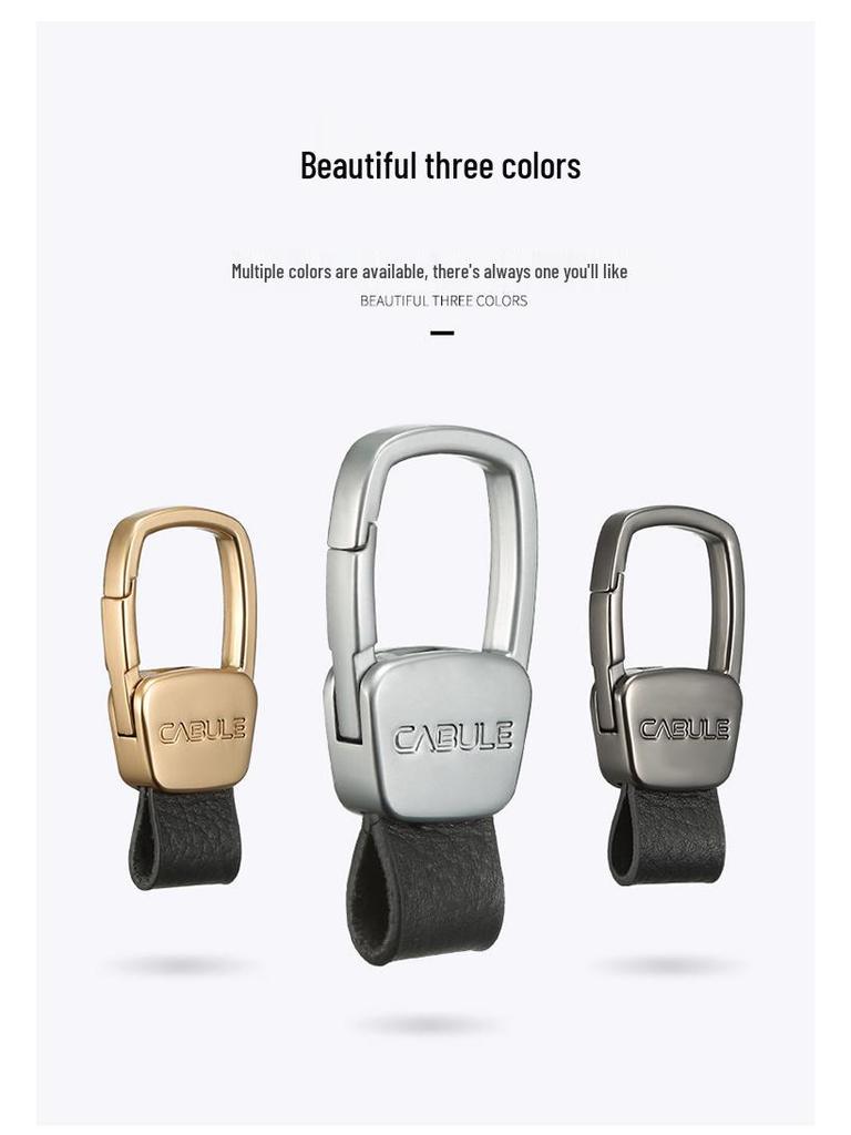 Cabrón Skóra Naturalna Uniwersalny Brelok do Samochodu - Pasuje do Wszystkich Etui na Klucze z Wysokiej Klasy Kwadratową Klamrą