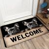 French Bulldog Welcome Mat Cute Cartoon Dog Non-slip Machine Washable Floor Rug for Kitchen Laundry Room New Year Home Decor