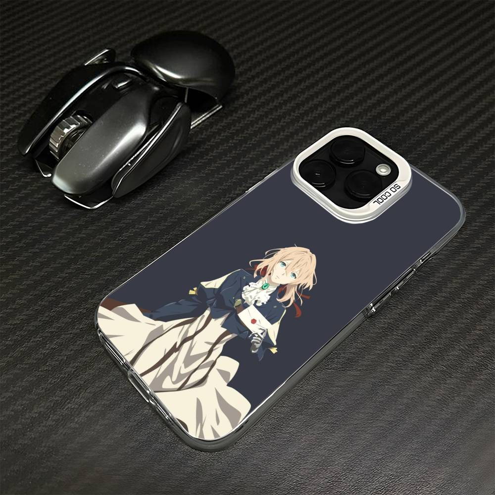 V-Violet Evergarden Phone Case For iPhone17,16,15,14,13,12,11 Plus,Pro Max White Matte Shockproof Cover