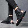 Men's Cool Boots High Quality Cow Leather Sandals Casual High Top Cool Boots Summer Open-toe Cool Boots Designer Pinch Toe Botas