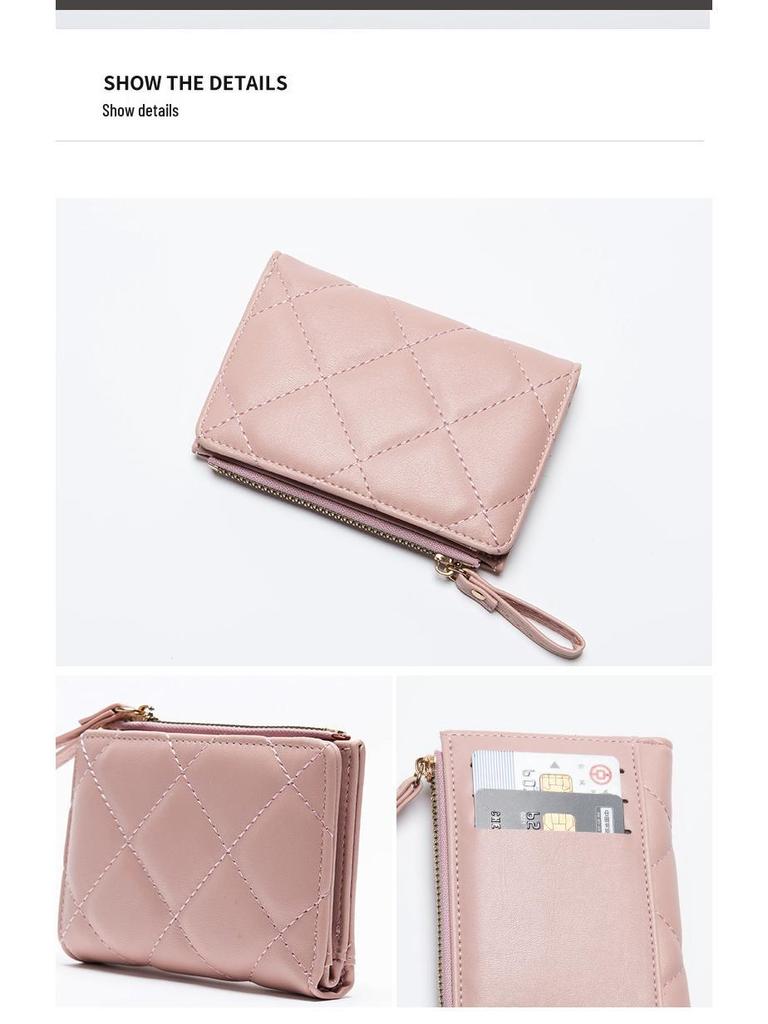 Women's Multifunctional Large Capacity Wallet - Solid Color, Small Diamond Design, Multi-Color Card Holder & Coin Purse for Autumn/Winter