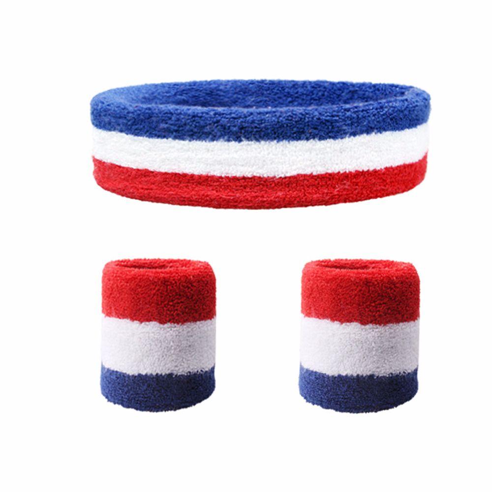 Sport Fitness 1 Set Men/Women Sport Wristbands Towel Sweat Bands Headband +Wristbands Wrist Support