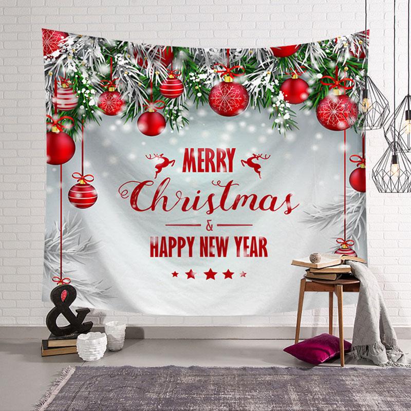 Merry Christmas Santa Claus Gift Decoration Print Pattern Tapestry Home Living Room Bedroom Decoration Wall Hanging Tapestry